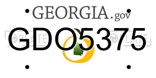 GDO5375 Georgia License Plate