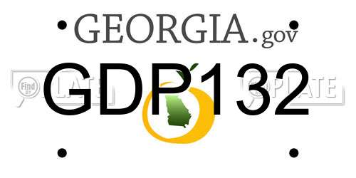 GDP132 Georgia License Plate