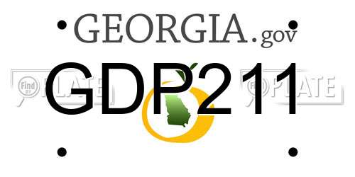 GDP211 Georgia License Plate