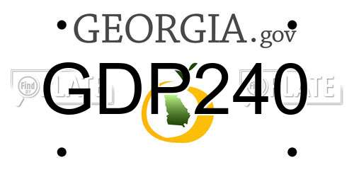 GDP240 Georgia License Plate