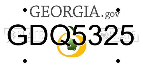 GDQ5325 Georgia License Plate