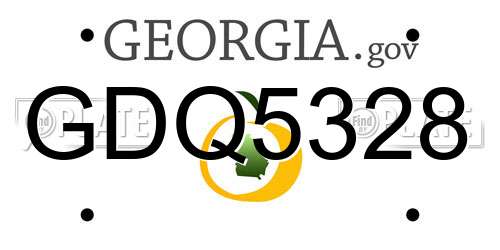 GDQ5328 Georgia License Plate