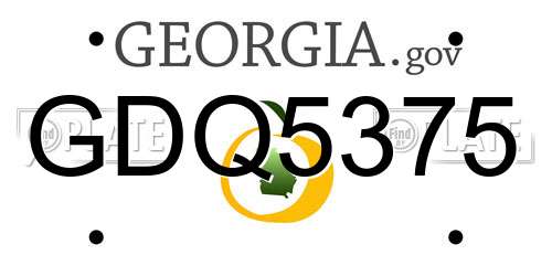 GDQ5375 Georgia License Plate