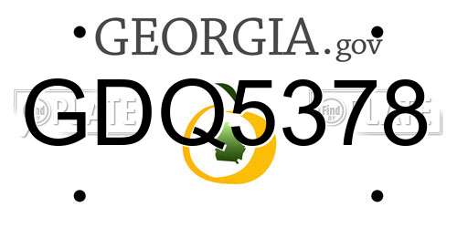 GDQ5378 Georgia License Plate