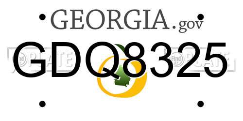 GDQ8325 Georgia License Plate