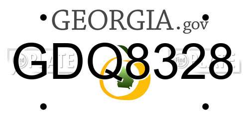 GDQ8328 Georgia License Plate