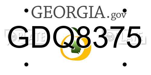 GDQ8375 Georgia License Plate