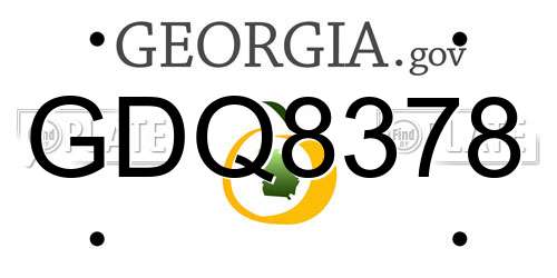 GDQ8378 Georgia License Plate