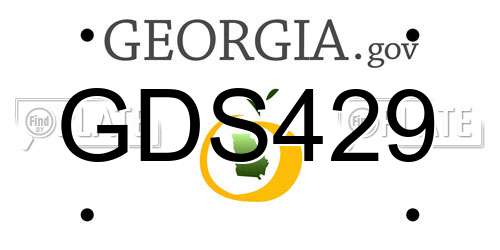 GDS429 Georgia License Plate