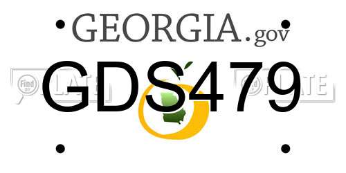 GDS479 Georgia License Plate