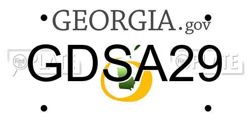 GDSA29 Georgia License Plate