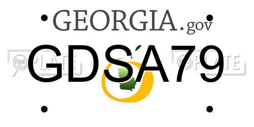 GDSA79 Georgia License Plate