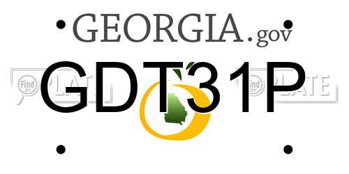 GDT31P Georgia License Plate