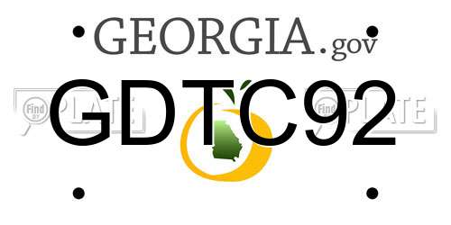 GDTC92 Georgia License Plate