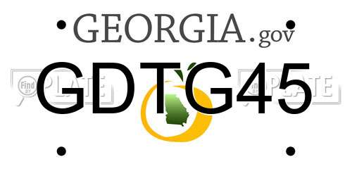 GDTG45 Georgia License Plate