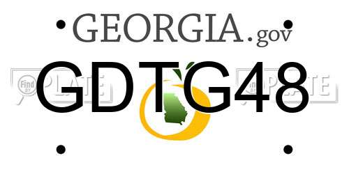GDTG48 Georgia License Plate
