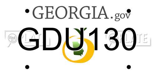 GDU130 Georgia License Plate