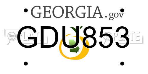 GDU853 Georgia License Plate