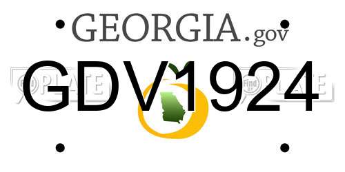 GDV1924 Georgia License Plate