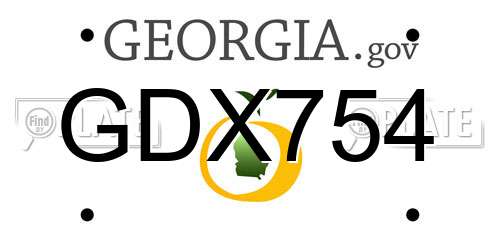 GDX754 Georgia License Plate