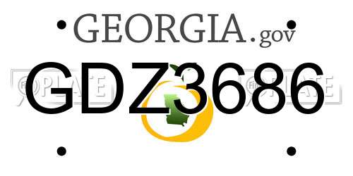 GDZ3686 Georgia License Plate