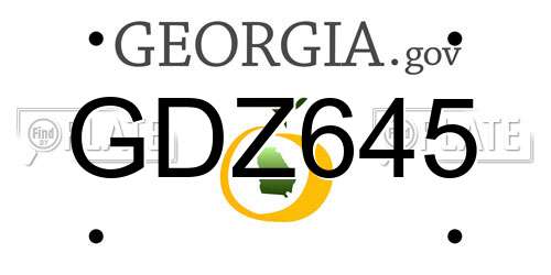 GDZ645 Georgia License Plate