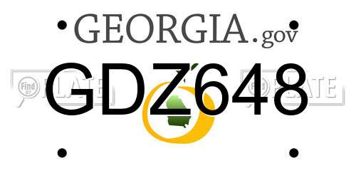 GDZ648 Georgia License Plate