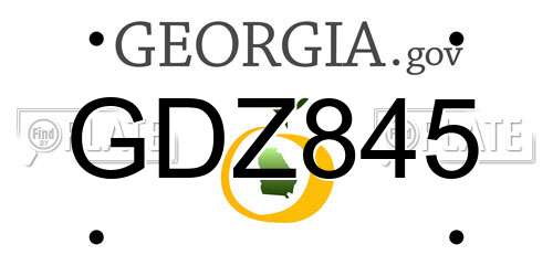 GDZ845 Georgia License Plate