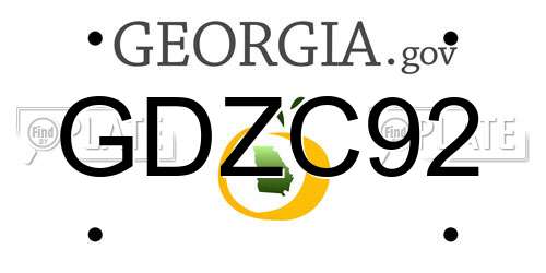 GDZC92 Georgia License Plate