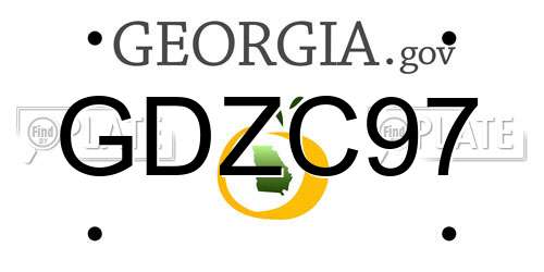 GDZC97 Georgia License Plate