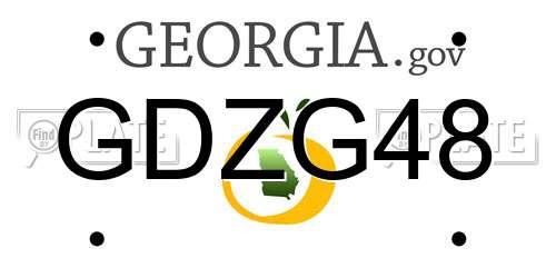 GDZG48 Georgia License Plate