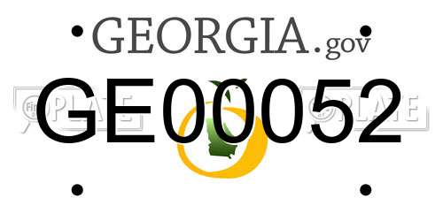 GE00052 Georgia License Plate