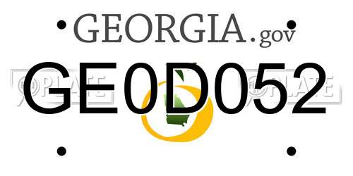GE0D052 Georgia License Plate