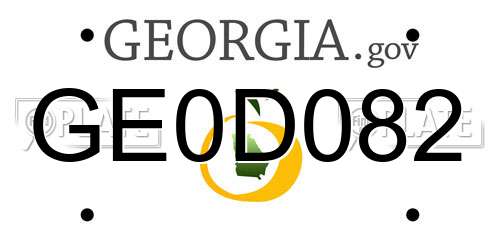 GE0D082 Georgia License Plate