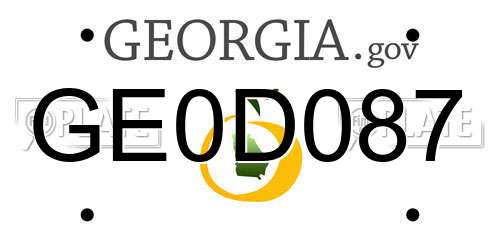 GE0D087 Georgia License Plate