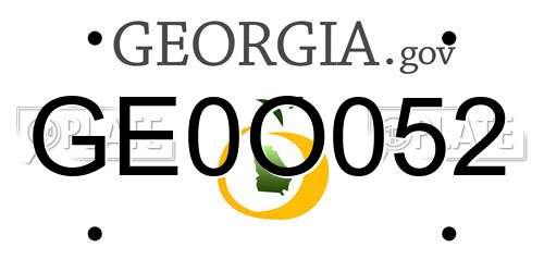 GE0O052 Georgia License Plate