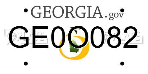 GE0O082 Georgia License Plate