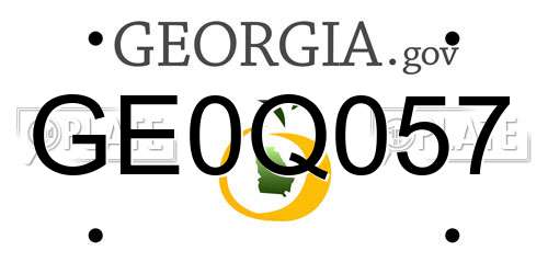 GE0Q057 Georgia License Plate