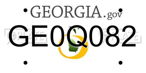 GE0Q082 Georgia License Plate
