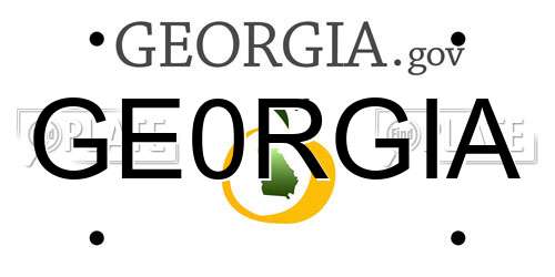 GE0RGIA Georgia License Plate