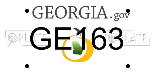 GE163 Georgia License Plate