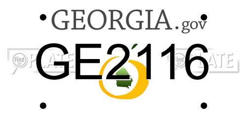 GE2116 Georgia License Plate