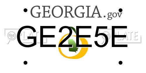 GE2E5E Georgia License Plate