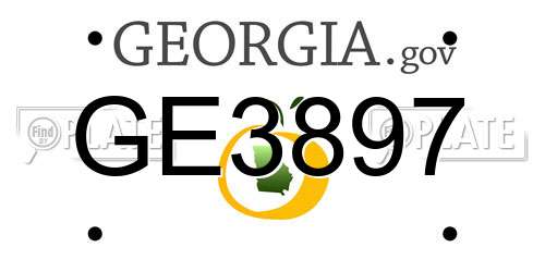 GE3897 Georgia License Plate
