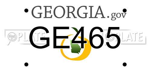 GE465 Georgia License Plate