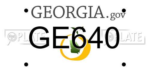 GE640 Georgia License Plate
