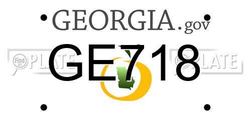 GE718 Georgia License Plate