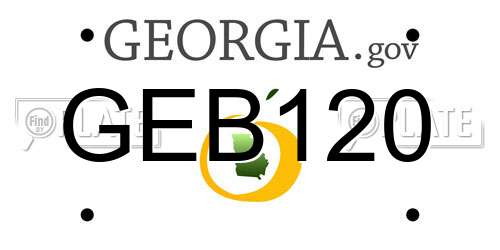 GEB120 Georgia License Plate