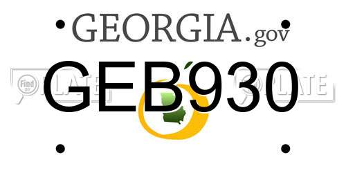 GEB930 Georgia License Plate