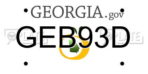 GEB93D Georgia License Plate